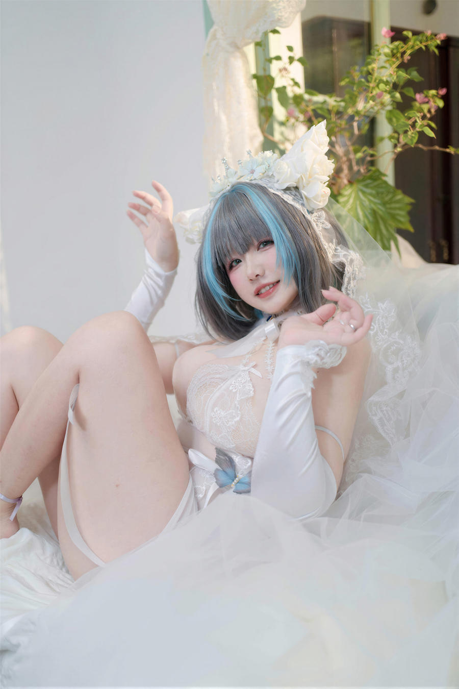 097-阿半今天很开心-No.067 – 碧蓝航线 柴郡婚纱花嫁 [130P 4V] 第3张