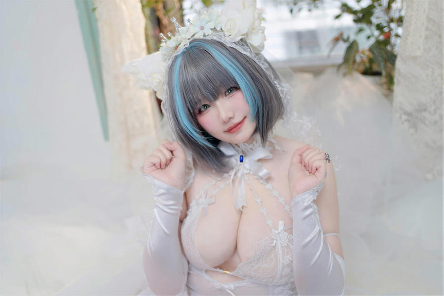 097-阿半今天很开心-No.067 – 碧蓝航线 柴郡婚纱花嫁 [130P 4V] 第2张