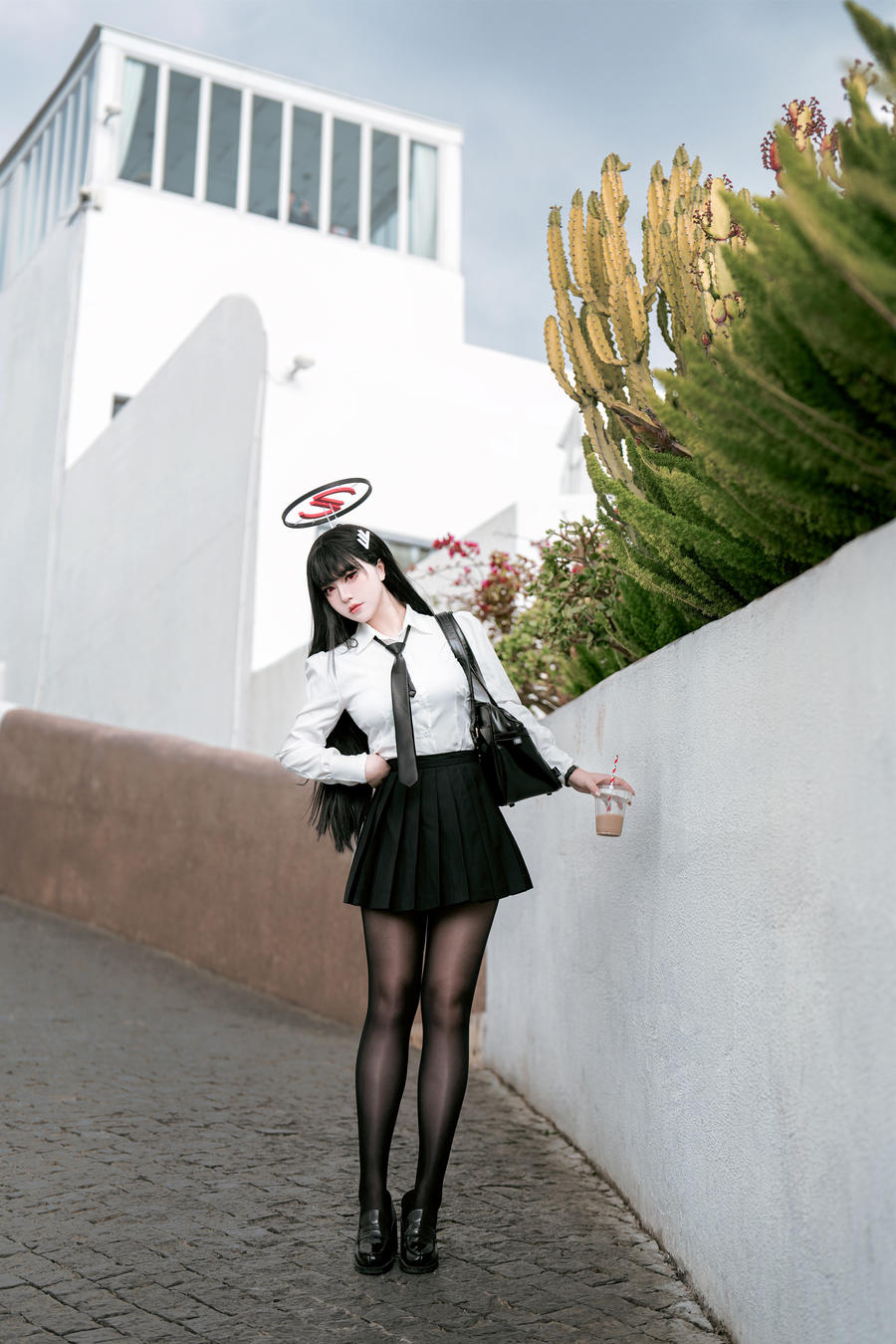 049-半半子-No.097 – 蔚蓝档案 调月莉音 制服+竞泳 [64P 5V] 第2张