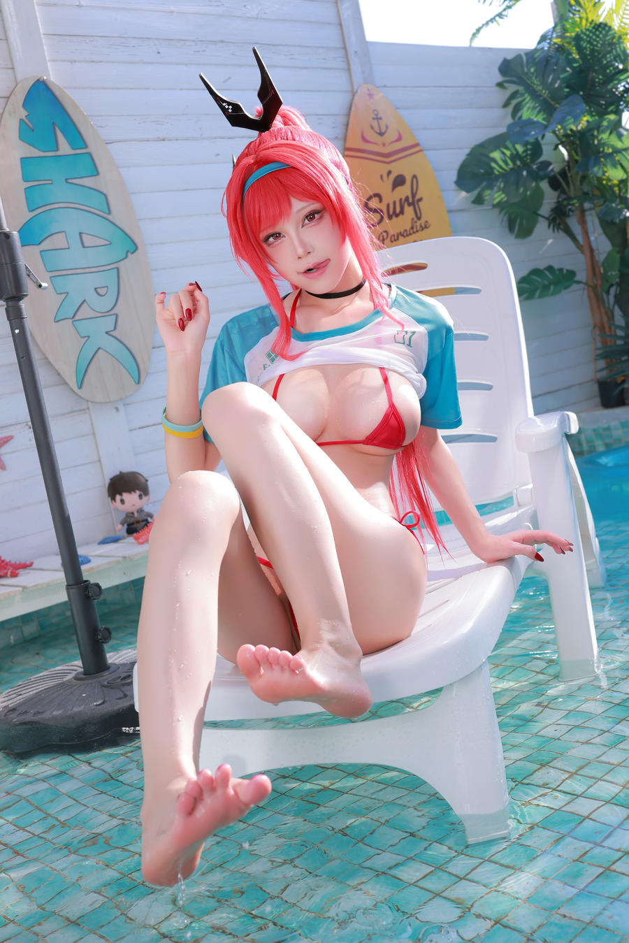 019-水淼aqua-No.218 – Nikke胜利女神 拉毗小红帽 泳装 [56P] 第2张