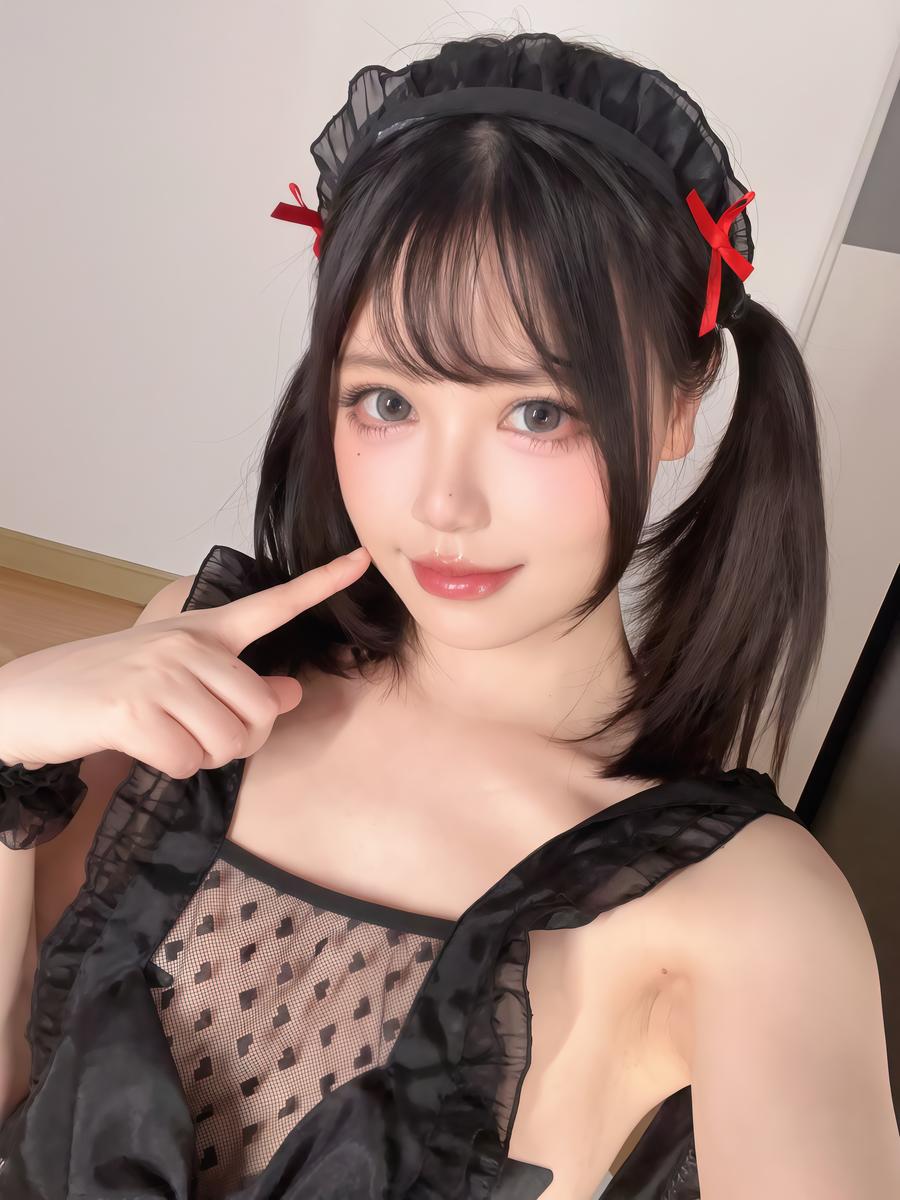 276-星黛鹿鹿i(千反田鹿子)-No.023 – 黑纱围裙 自拍 [17P] 第1张