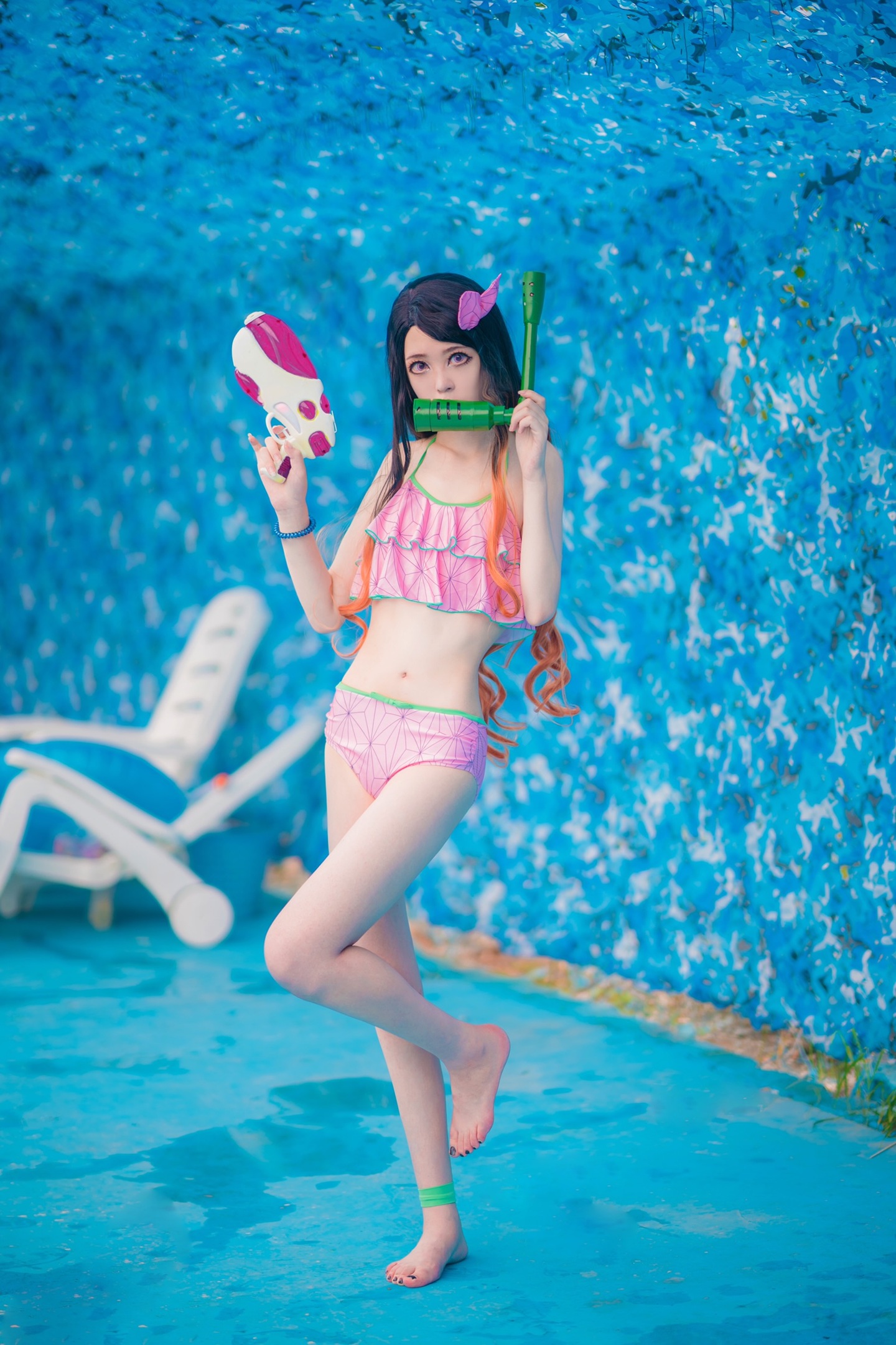 鬼灭同人泳装系列-祢豆子cosplay 第3张 - 祢豆子图集