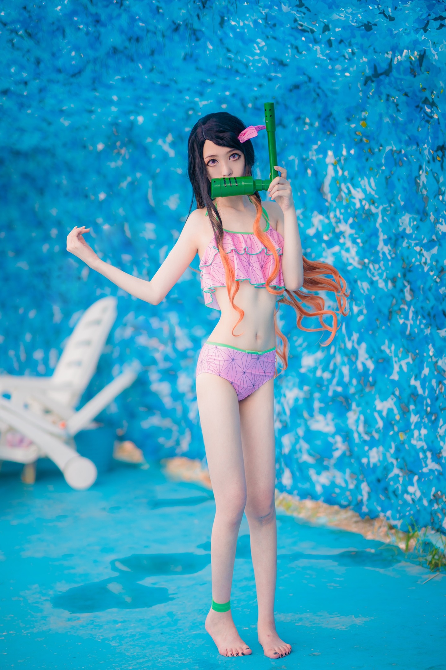 鬼灭同人泳装系列-祢豆子cosplay 第4张 - 祢豆子图集