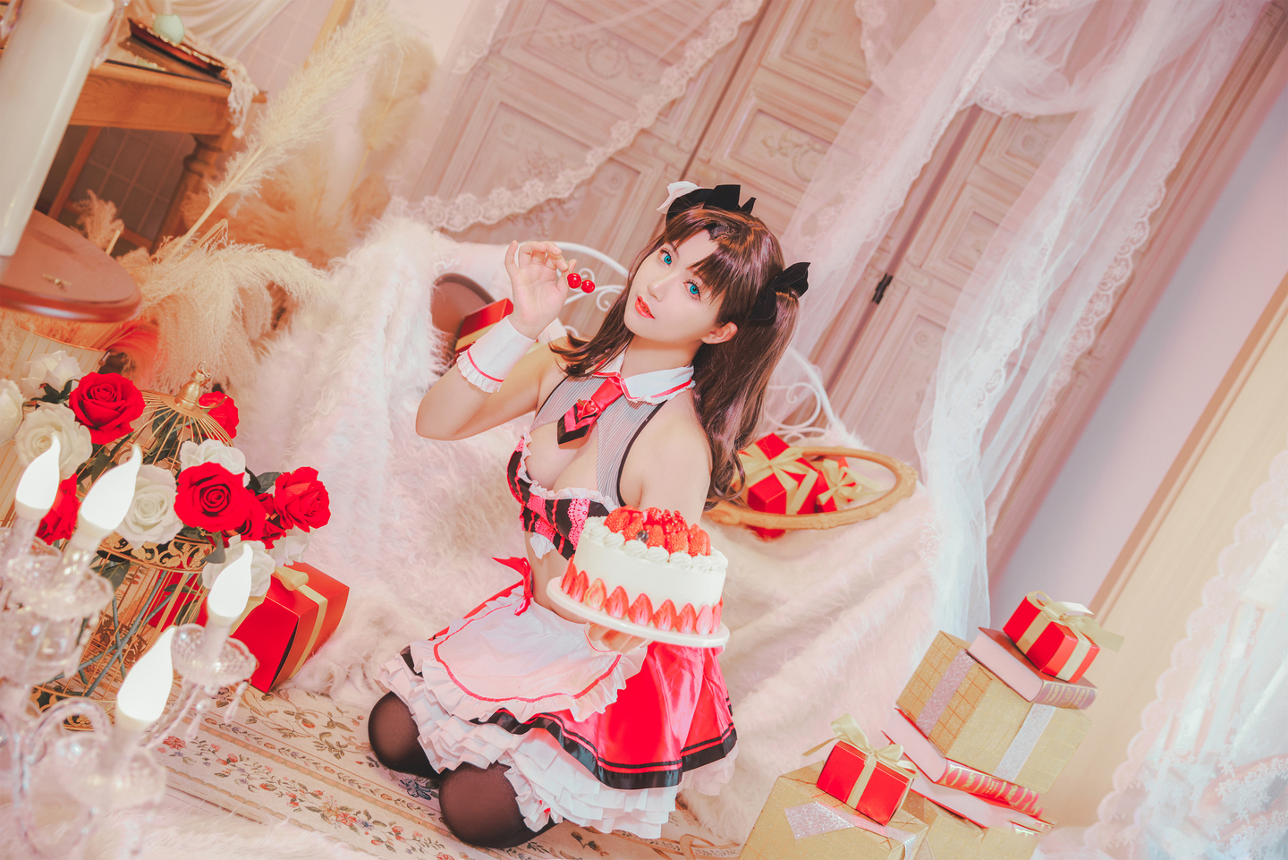 《Fate/GrandOrder》远坂凛街头巧克力女仆cosplay (7/9) 《Fate/GrandOrder》远坂凛街头巧克力女仆cosplay 第7张 - 远坂凛图集