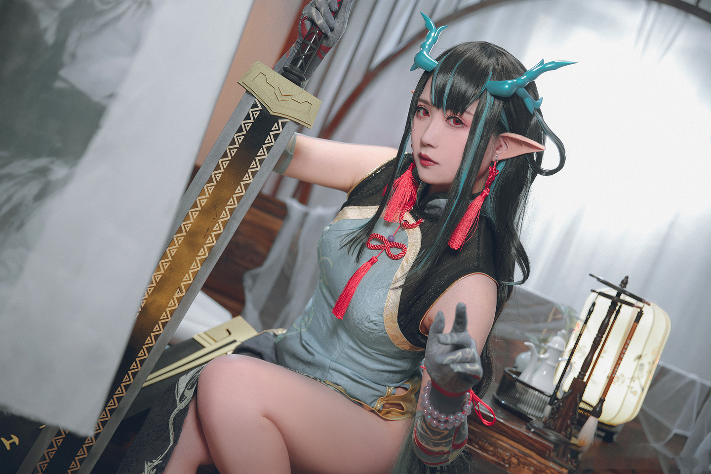 《明日方舟》夕 • 染尘烟cosplay | 一只郁_可爱_凛cos夕-coser喵-coser美图-coser聚集地