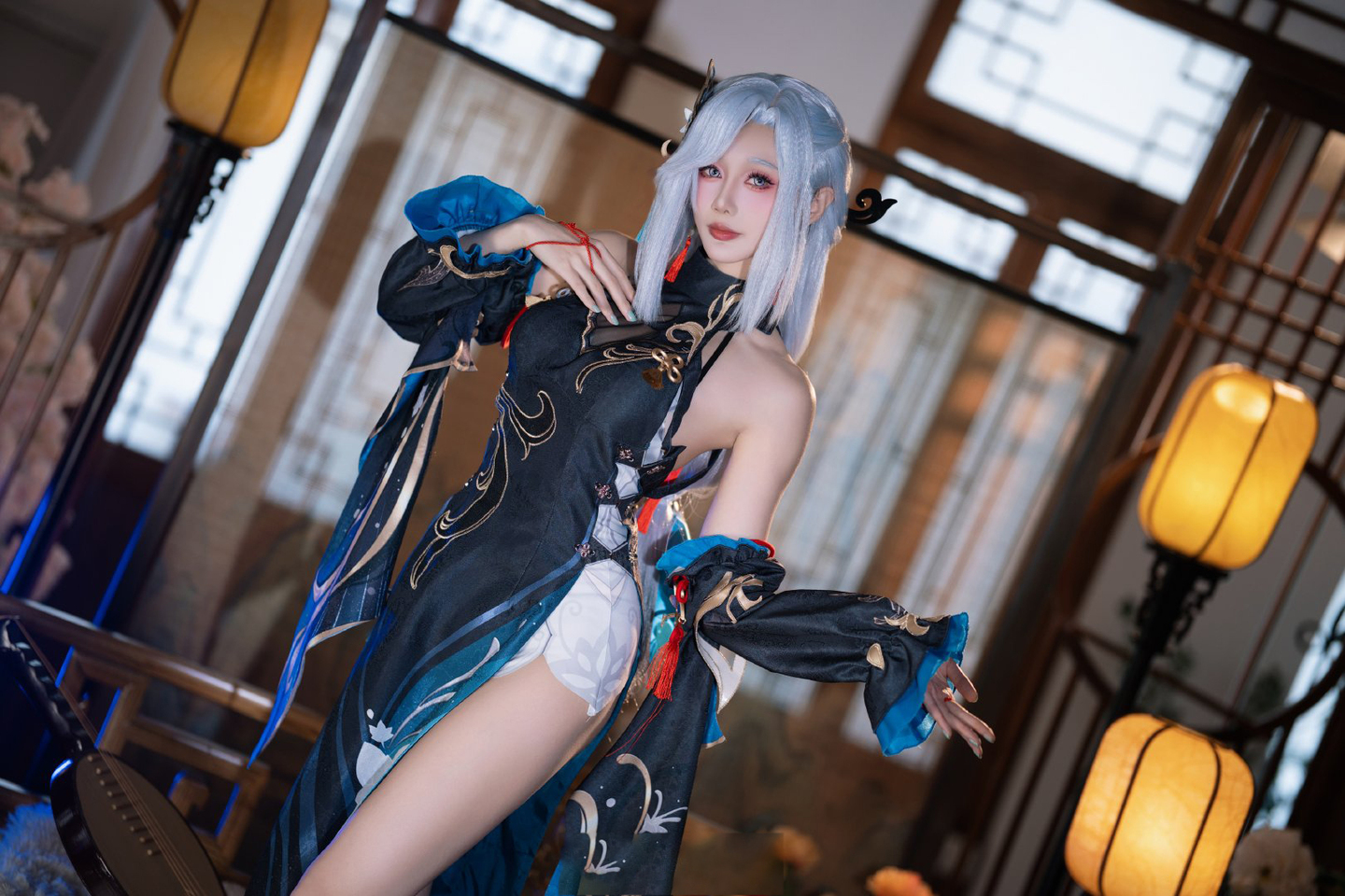 《原神》申鹤 旗袍cosplay (5/8) 《原神》申鹤 旗袍cosplay 第5张 - 申鹤图集