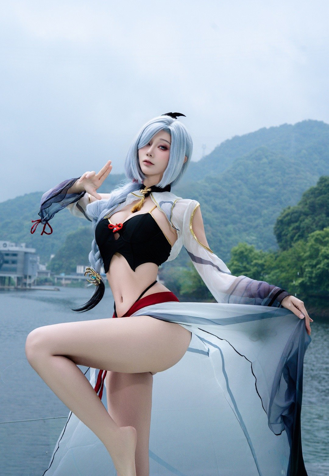《原神》 申鹤同人泳装cosplay (9/9) 《原神》 申鹤同人泳装cosplay 第9张 - 申鹤图集