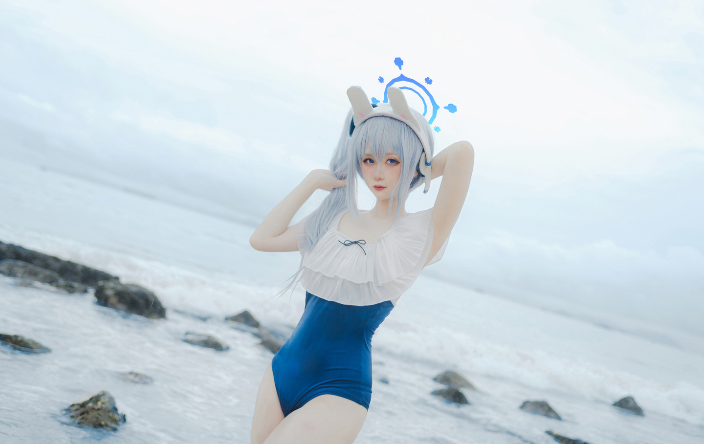 《蔚蓝档案》月雪宫子 泳装cosplay | 风霖霖Satoricos月雪宫子-coser家，cosplay爱好者，二次元聚集地，动漫文化，新番资讯，ACG，Coser展示