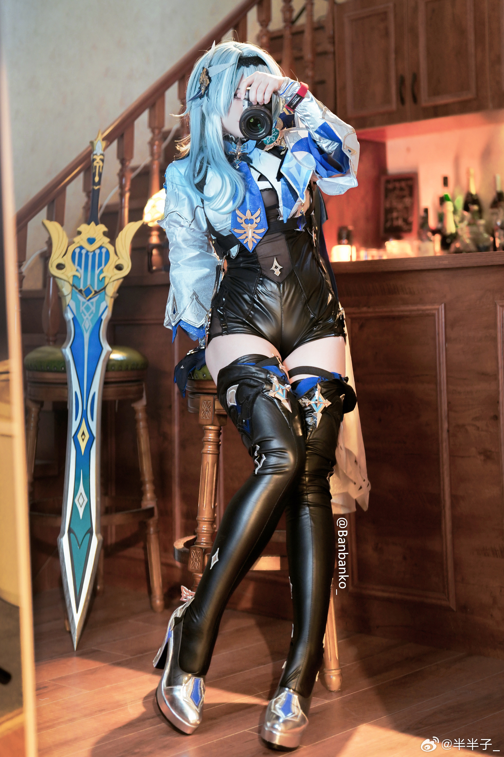 COSPLAY 浪花骑士📷~不懂肉腿的有难了💙 优菈 原神@半半子_ 第2张