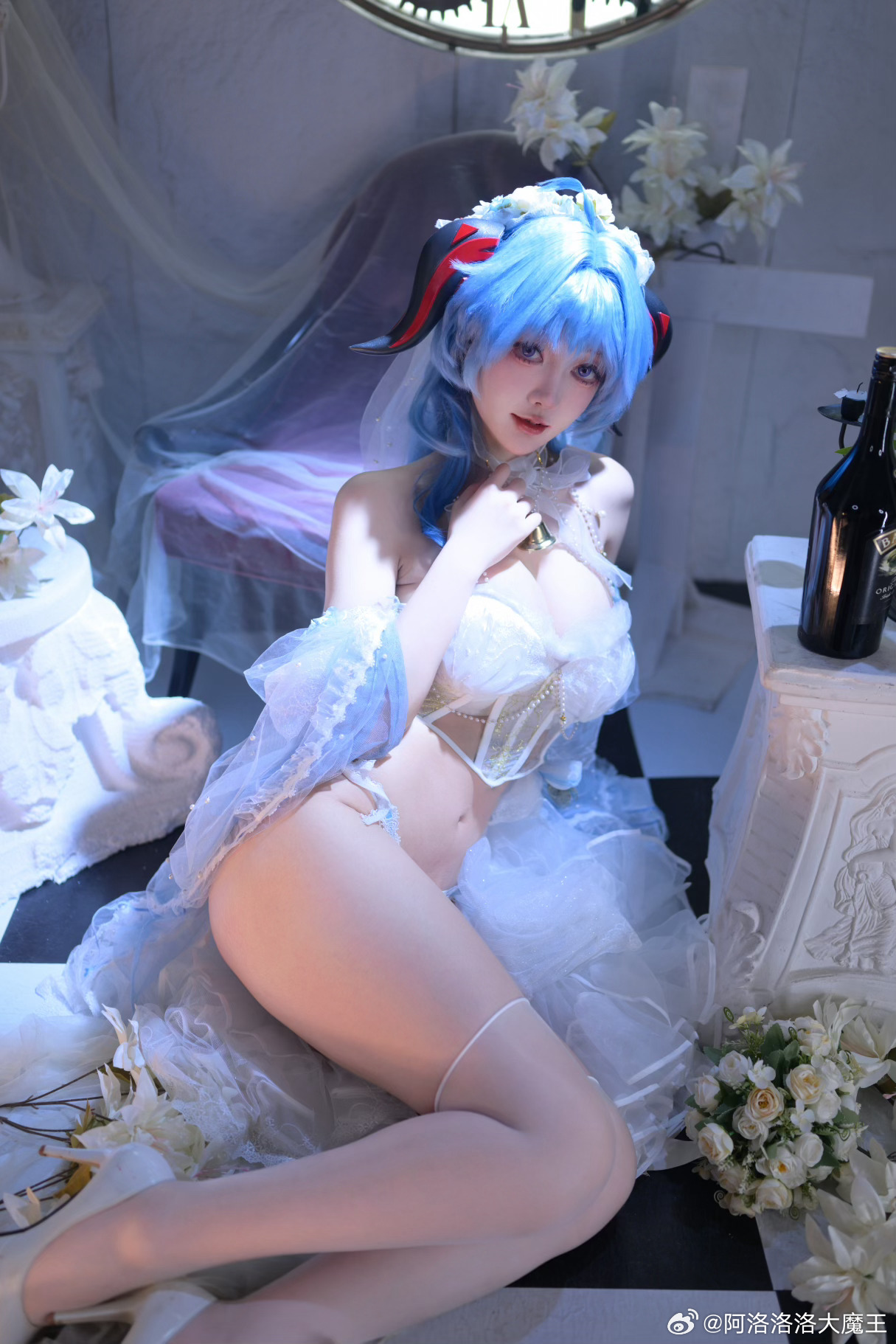 COSPLAY 原神 💜甘雨同人花嫁💜@阿洛洛洛大魔王 | 阿洛洛洛大魔王cos原神 💜甘雨同人花嫁💜-吾爱cos - 52cos-我爱cos