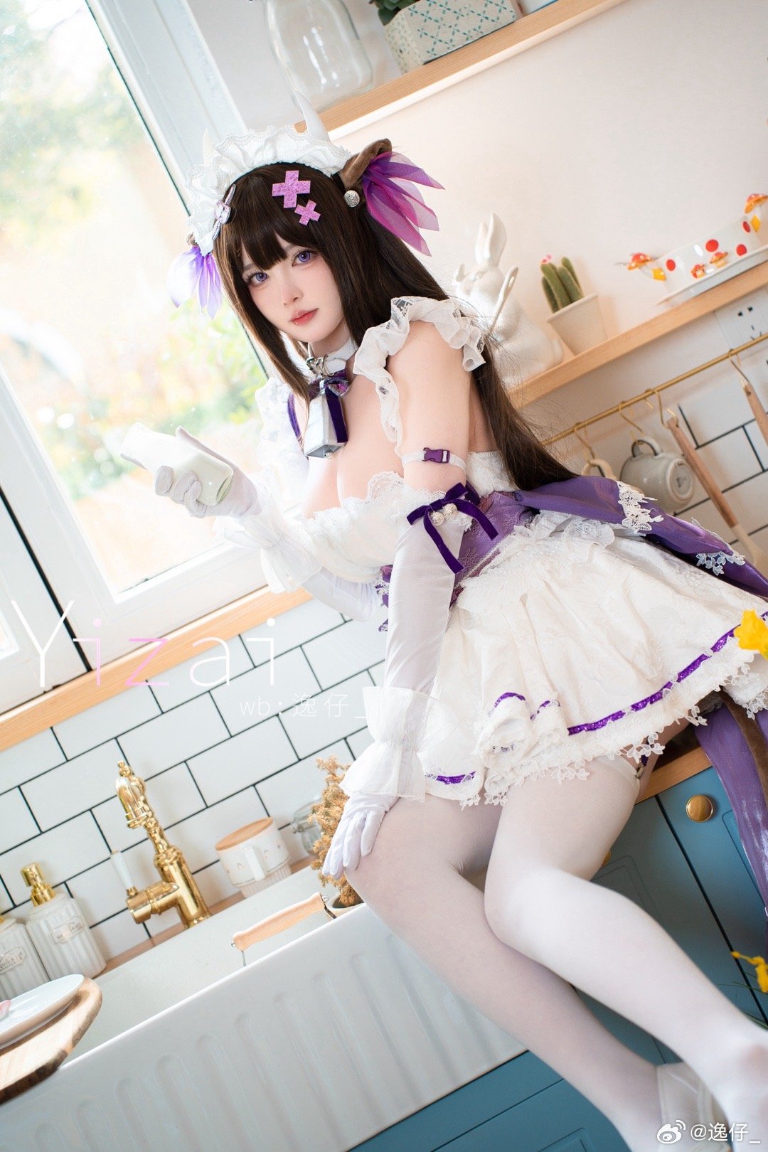 COSPLAY ♪~指挥官，我给您泡了茶哦。加了点牛奶的皇家风味……觉得得怎么样呢？碧蓝航线 樫野@逸仔_ | 逸仔_cos♪~指挥官，我给您泡了茶哦。加了点牛奶的皇家风味……觉得得怎么样呢？碧蓝航线 樫野-吾爱cos - 52cos-我爱cos