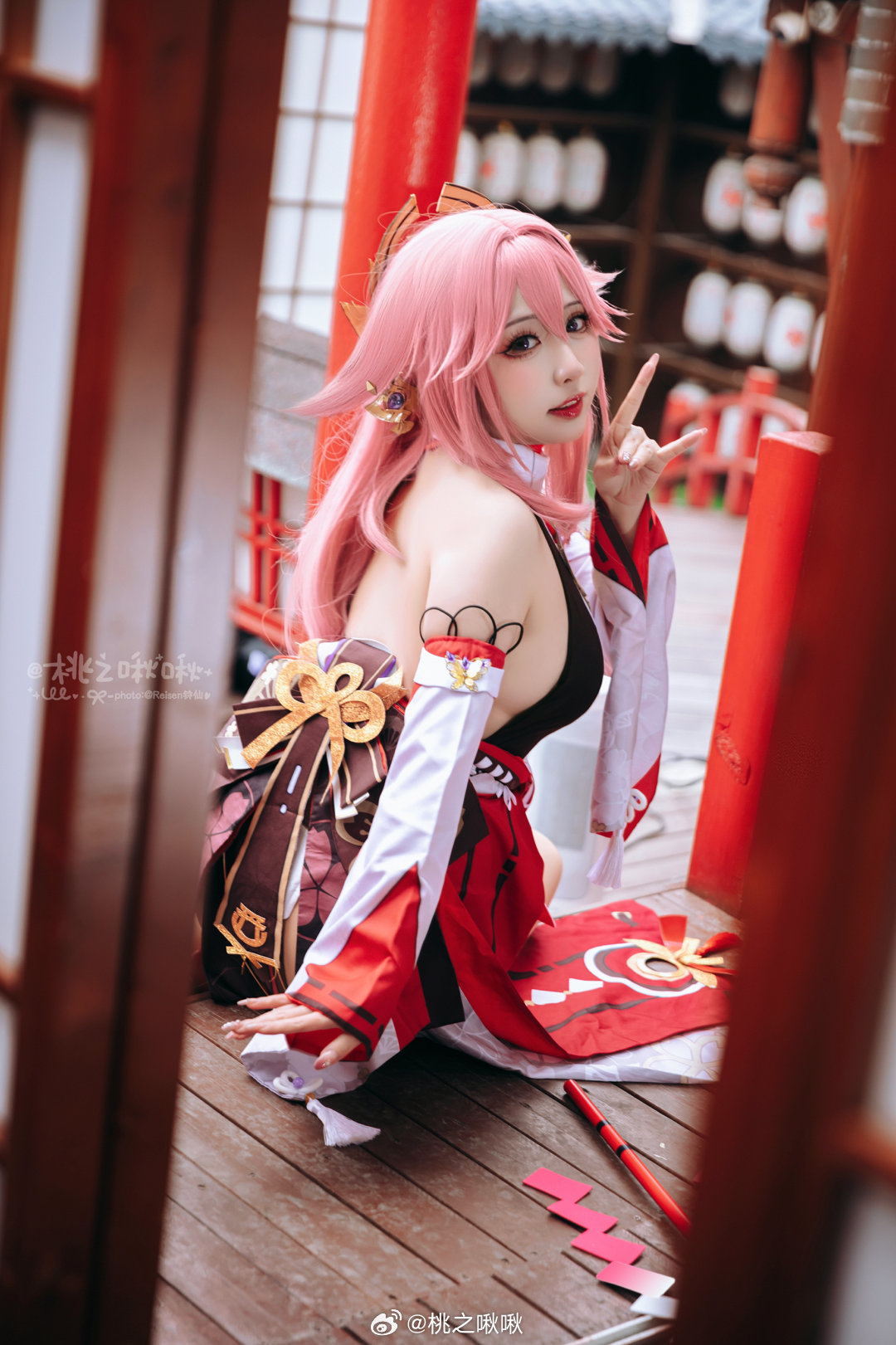 COSPLAY 原神 ⛩️ 华紫樱绯·八重神子 ⛩️@桃之啾啾 第1张