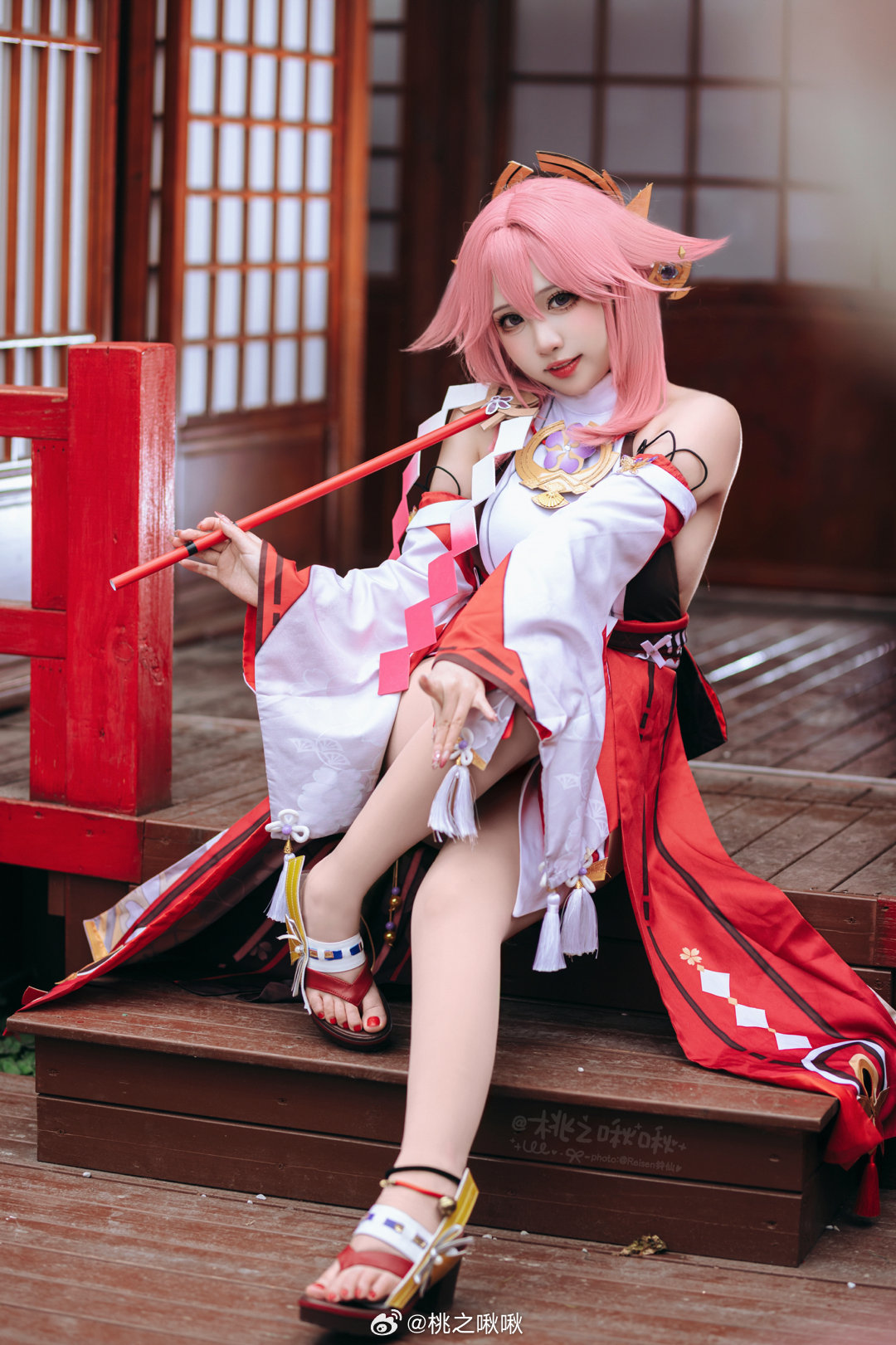 COSPLAY 原神 ⛩️ 华紫樱绯·八重神子 ⛩️@桃之啾啾 第2张