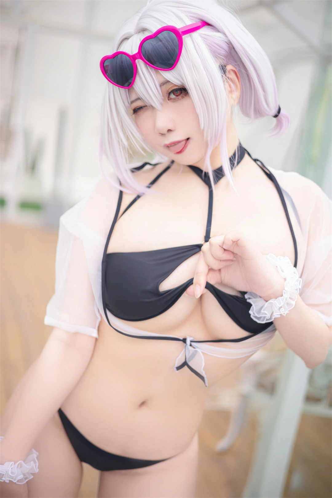 [在线图集] COSPLAY 贞子蜜桃 碧蓝航线 舰长图 天狼星泳装[30P] 第2张