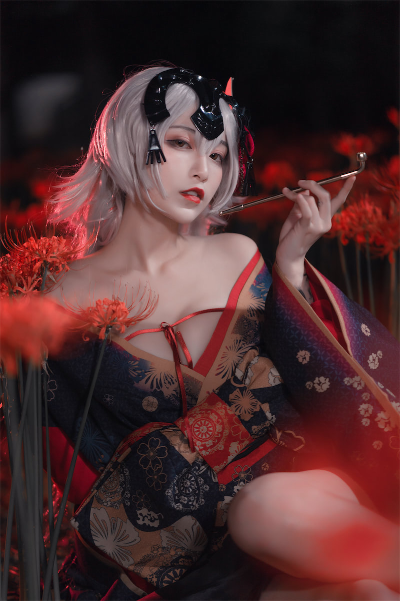 [COS]铁板烧鬼舞w cosplay摄影黑贞德浴袍 第3张