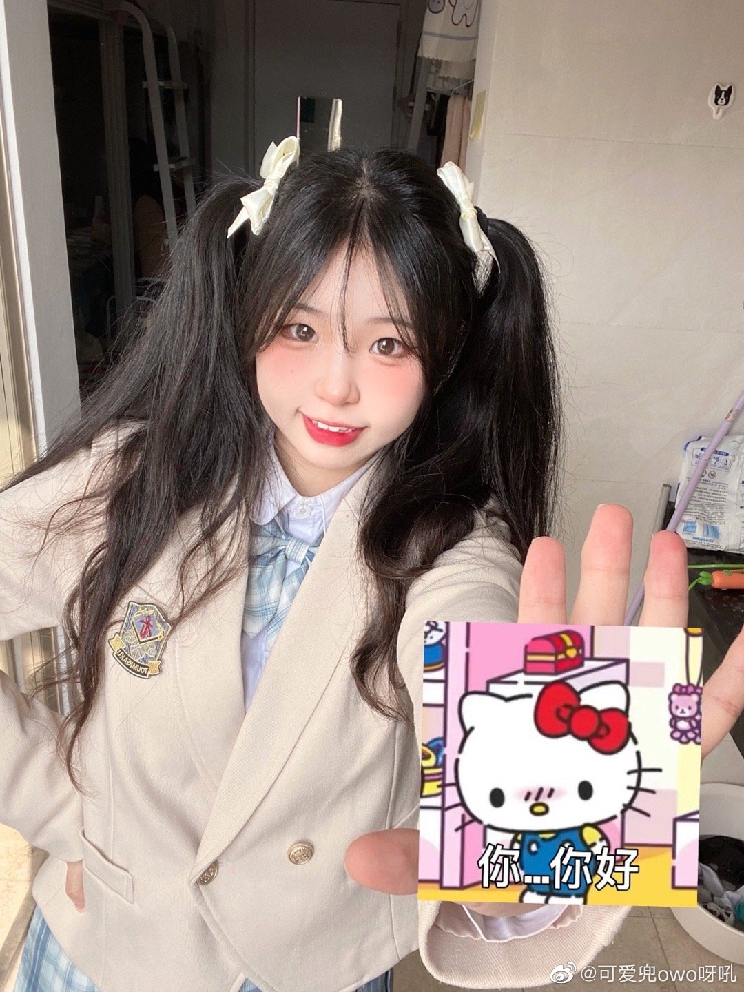 双马尾yyds！就算穿的是jk制服，也好有小偶像的感觉哦！@可爱兜owo呀吼 | 可爱兜owo呀吼cos双马尾yyds！就算穿的是jk制服，也好有小偶像的感觉哦！-coser家，cosplay爱好者，二次元聚集地，动漫文化，新番资讯，ACG，Coser展示