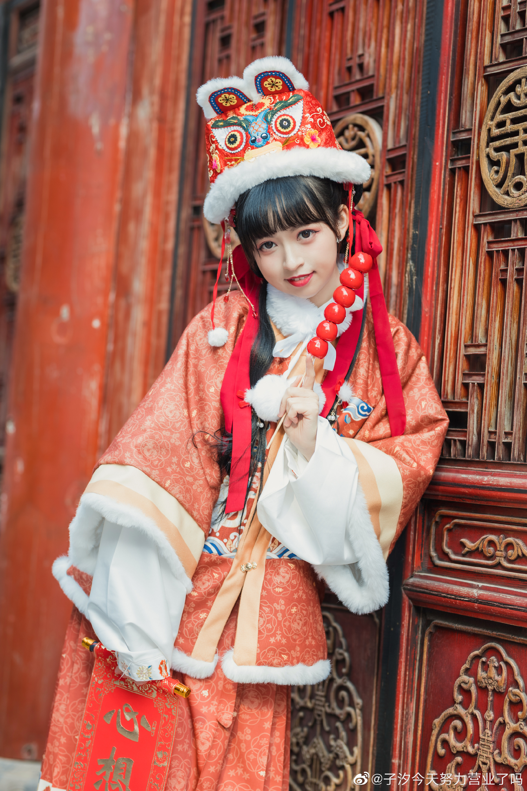 小虎娃来送祝福啦!汉服写真@子汐今天努力营业了吗 第2张