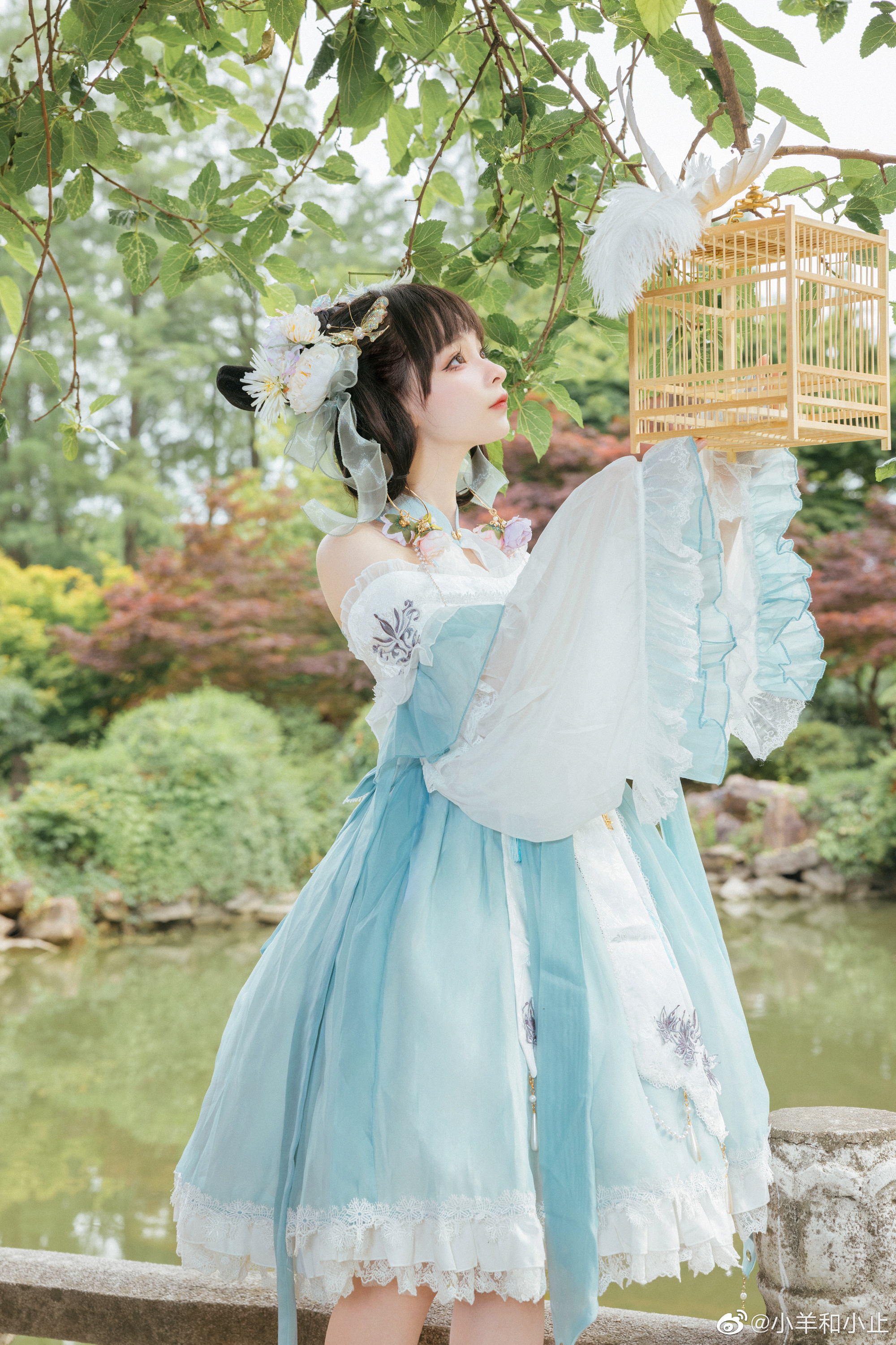 【LOLITA】中华风 昙花 月下美人现 隽隽倩影寒@小羊和小止 第2张