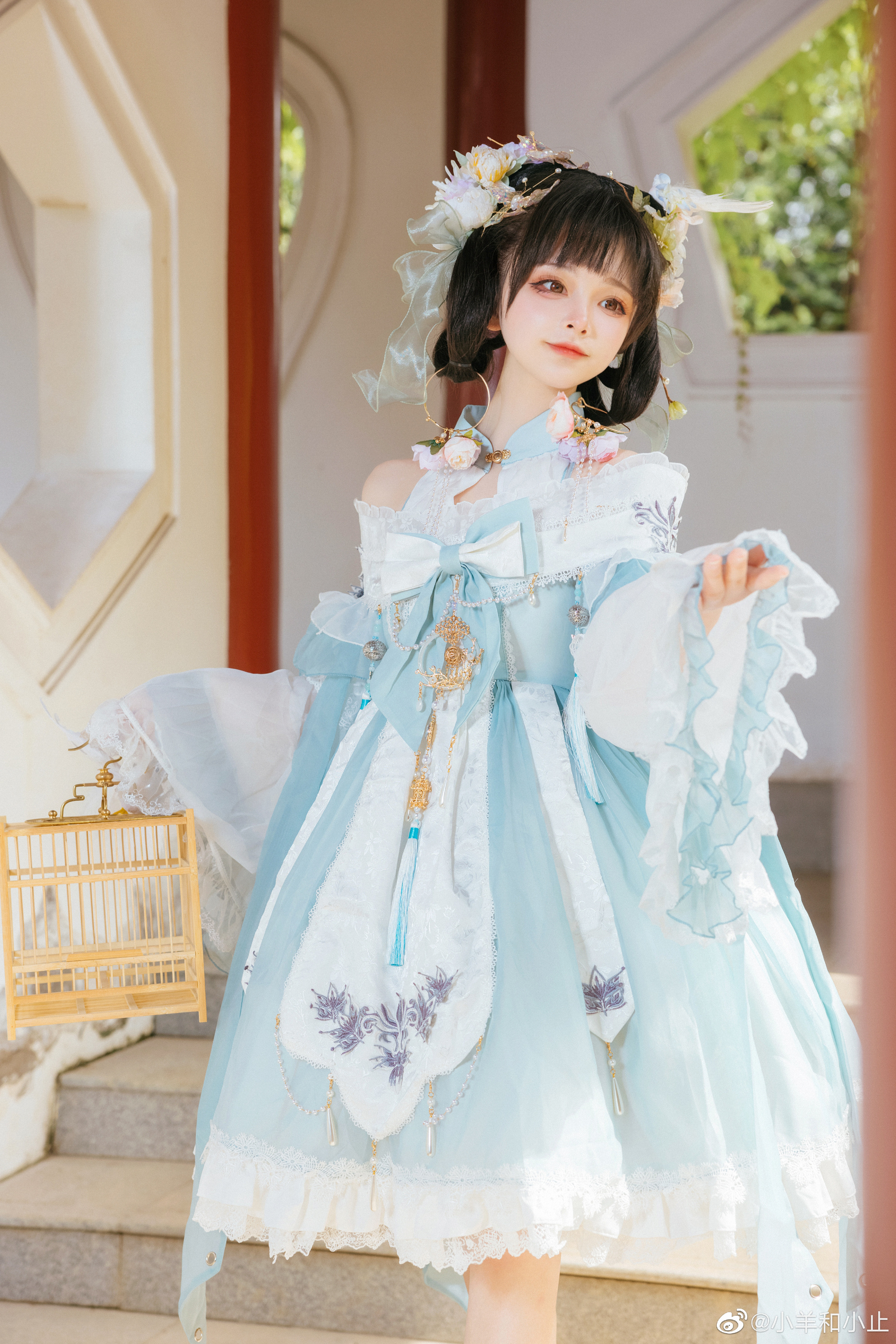 【LOLITA】中华风 昙花 月下美人现 隽隽倩影寒@小羊和小止 第4张