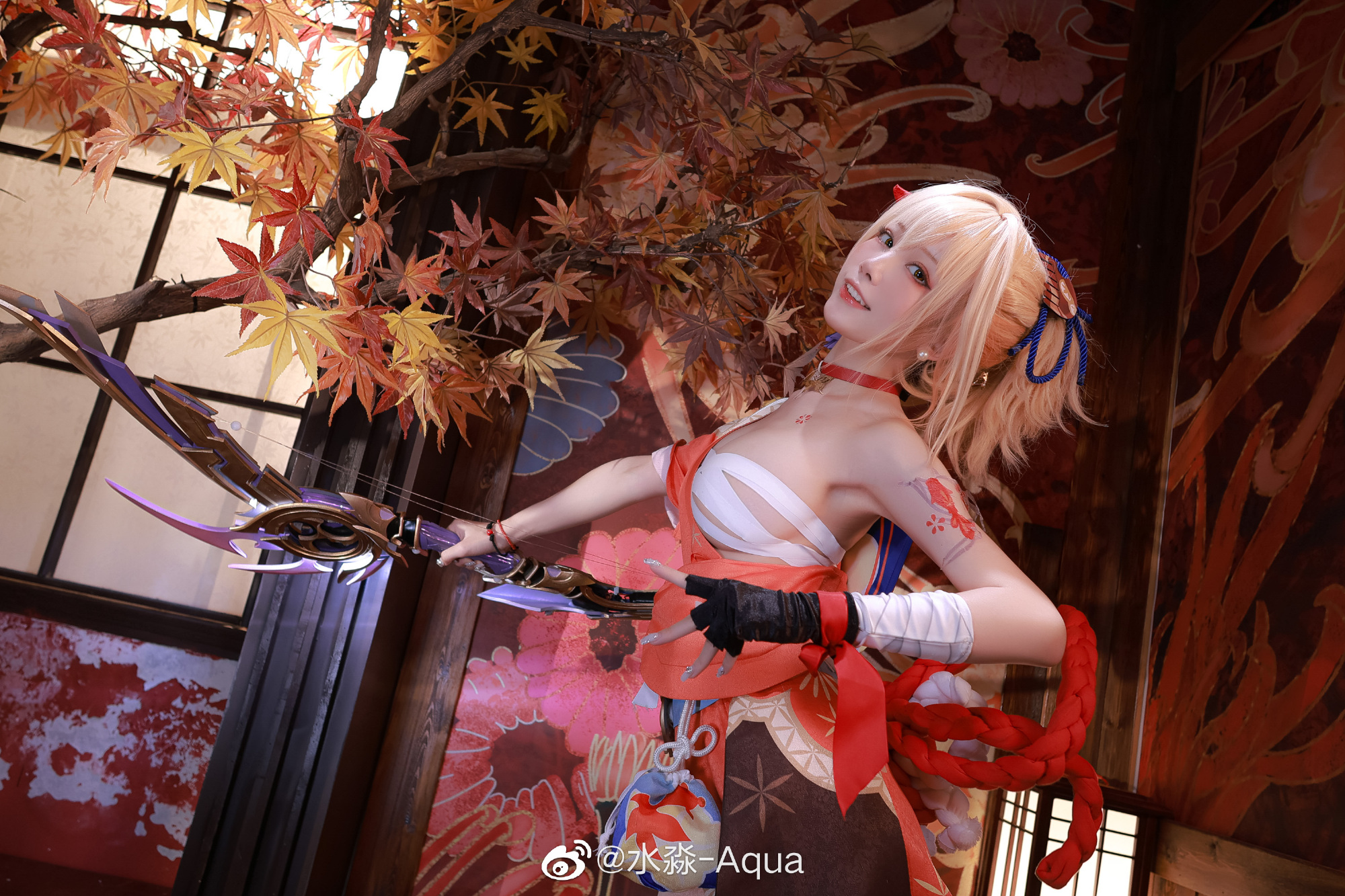 【COS】霞彩焕花火,花火知我愿,我愿入夜空,夜空自甄明。 原神 宵宫@水淼-Aqua 第2张