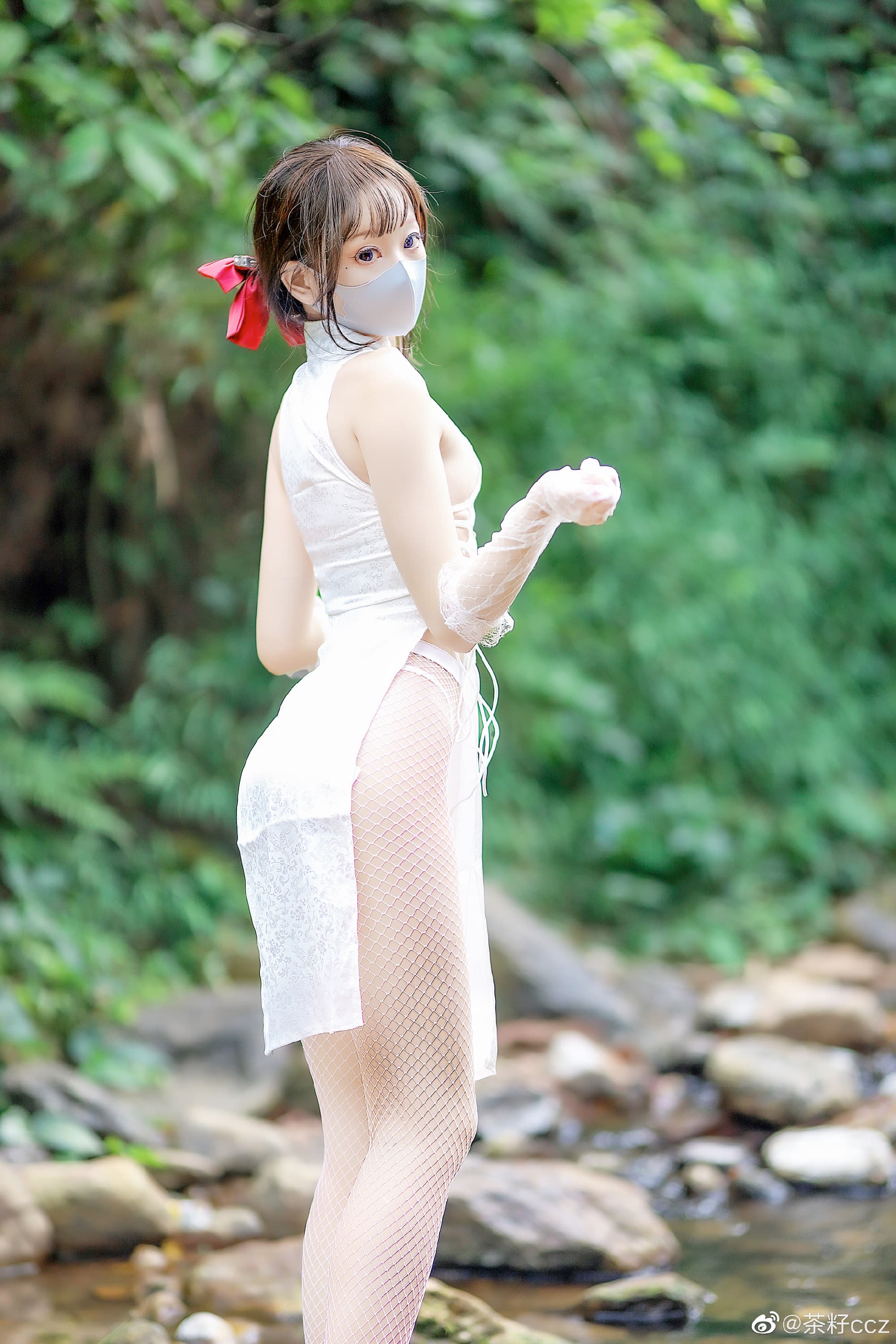 民国风旗袍 溪边一抹白@茶籽ccz 第1张