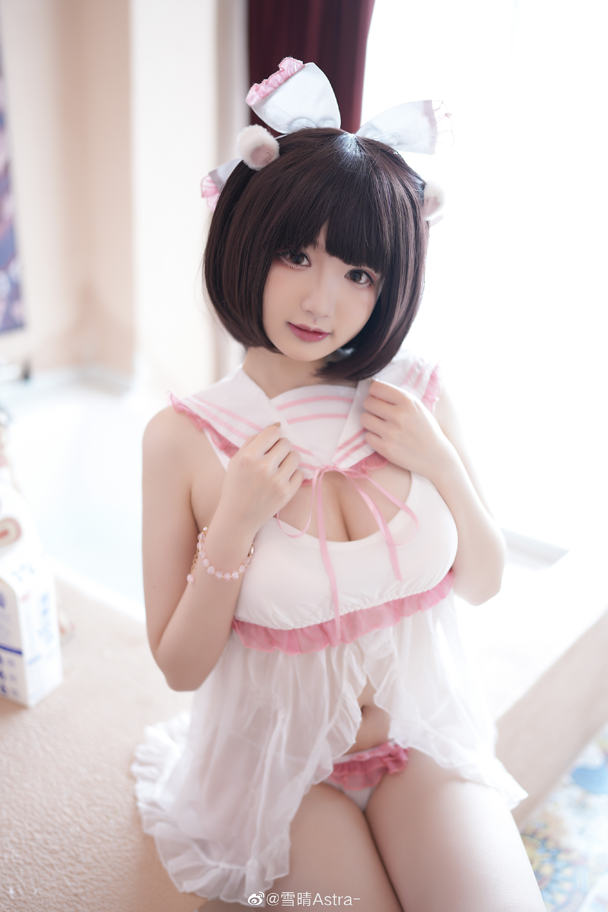 哥哥~一起喝牛奶吧(⁎⁍̴̛ᴗ⁍̴̛⁎)也许我还会长身体@雪晴Astra- 第3张