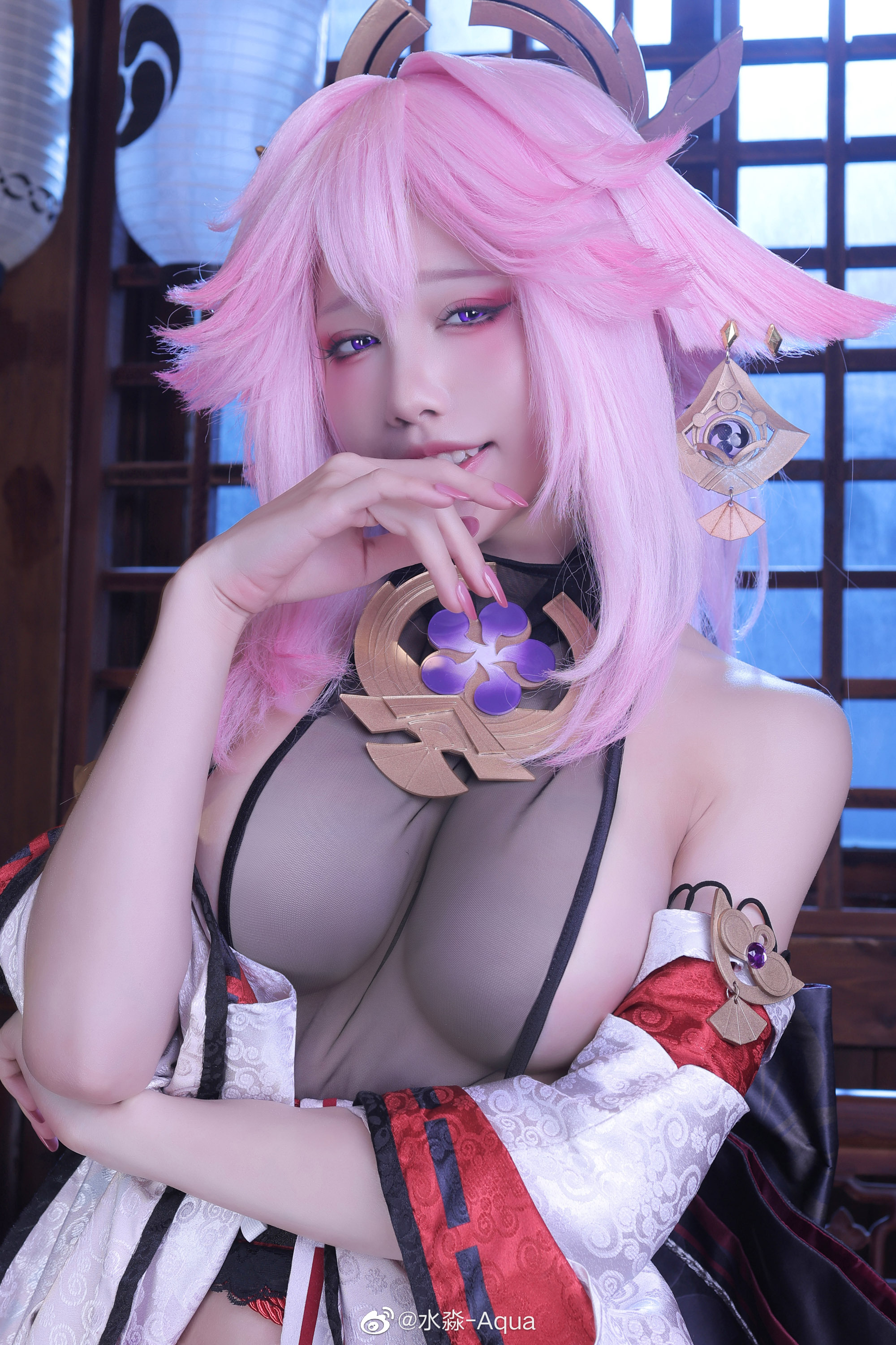 你说…你很喜欢我佩戴「神之眼」的方式？八重神子@水淼-Aqua 第2张