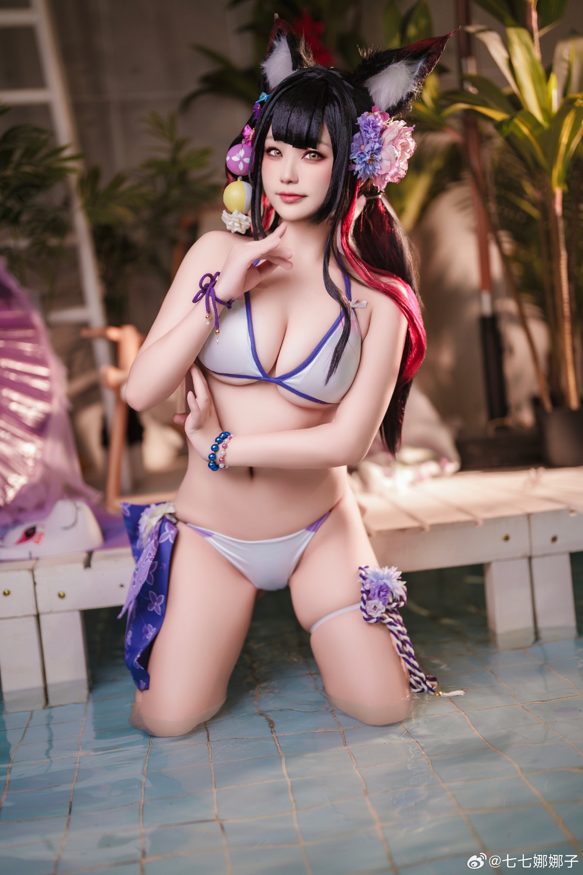 COSPLAY 碧蓝档案 狐坂若藻泳装水着cos@七七娜娜子 第2张